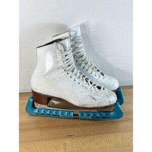 Vtg Red Wing Riedell 320 Ice Figure Skate Women 5 John Wilson Sheffield Steel
